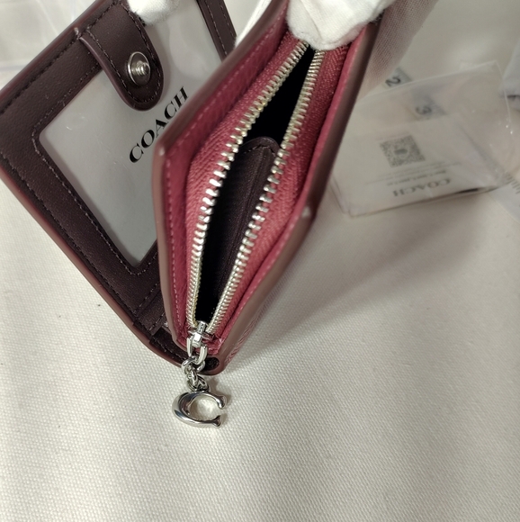 COACH Pink Leather Compact Wallet - Picture 8 of 11